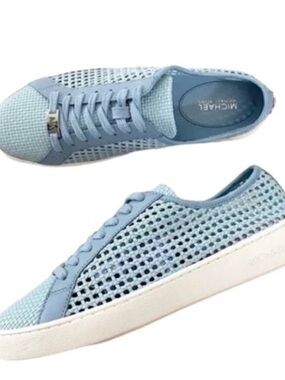 Michael Kors Light Blue Woven Lace-Up Sneakers